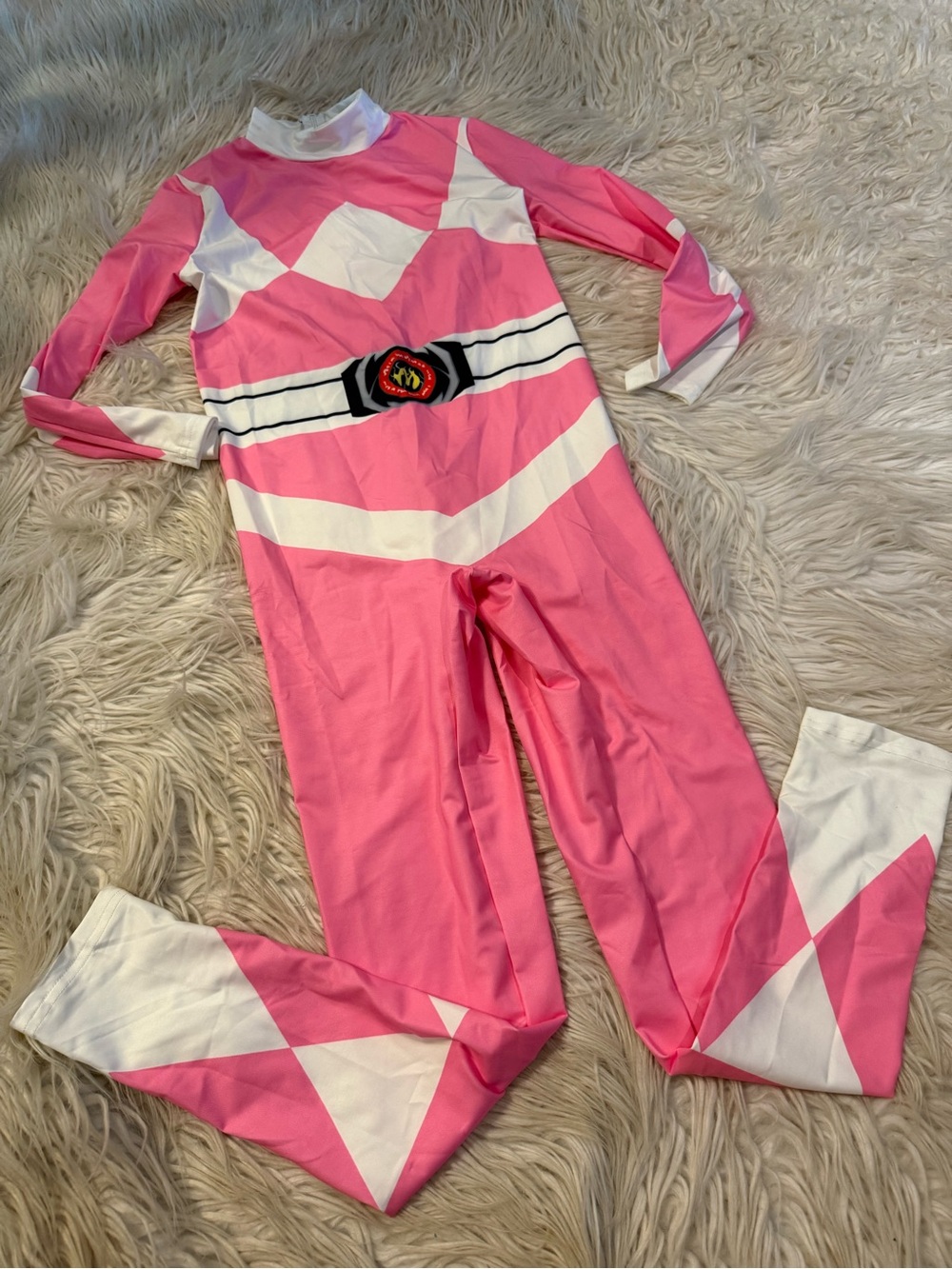 Kids Pink Power Ranger Style One-Piece Costume (E8)
